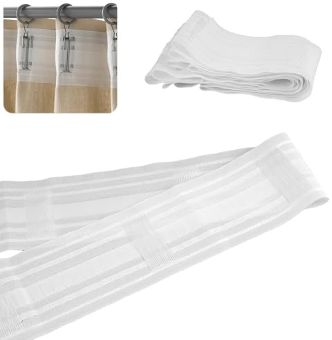 85mm x 4m Universelruban Fronceur de Rideaux, Rubans Fronceur de Rideau Plissé, Rideaux Détachable Ruban, Ruban Rufflette pourRideau, Rubanfronceur Universel, Rubans à Rideau à Coudre