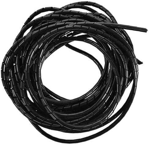 ANKROYU Avvolgicavo a spirale 10M 6mm Nero Premium Flessibile Organizzatore di gestione dei cavi per TV PC Elettronica per casa e ufficio Rilegatura a spirale Proteggi cavo ordina