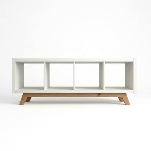 Untergestell für Kallax Regal, Holzgestell Artisan Eiche, Möbelfüße für 2er, 3er & 4er Regal, Saugroboter-geeignet, Stabiler Sockel aus MDF, Upgrade für Kallax & Expedit (Für Kallax 4 Fächer breit)