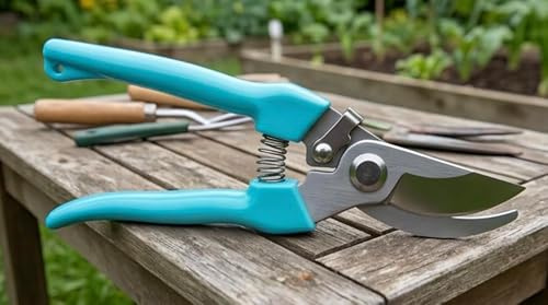 Sécateur de Jardin, Lame en Acier Inoxydable | Poignée Ergonomique Antidérapante, Coupe jusqu'à 25 mm, Cran de Verrouillage