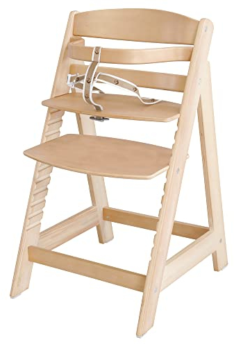 roba Treppenhochstuhl Sit Up III - Mitwachsender Baby Hochstuhl - ab 6 Monaten - Kinderhochstuhl aus Holz natur - Stuhl bis 50 kg belastbar, 1 Stück (1er Pack)