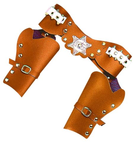 W WIDMANN MILANO Party Fashion - Cowboygürtel Deluxe | Mit 2 Taschen und Sheriff-Stern, Accessoire, Kostümzubehör für Wilden Westen, Karneval und Mottoparty