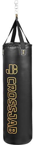 CROSSJAB 4ft,5ft Boxing Punch Bag + chain MMA training EMPTY-UNFILLED (Black, 4FT)