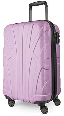 SUITLINE - Valigia espandibile per cabina, bagaglio a mano rigido con scomparto per laptop, 100% ABS, 55 cm, 38 litri, Flieder