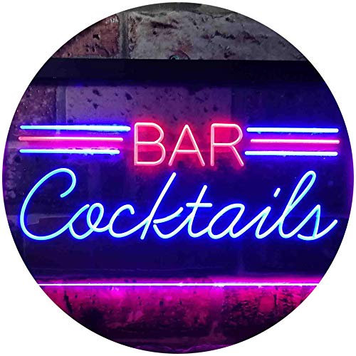 ADVPRO Bar Cocktails Club Beer Dual Color LED Barlicht Neonlicht Lichtwerbung Neon Sign Rot & blau 400 x 300mm st6s43-i3559-rb