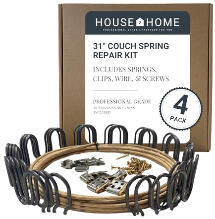 House2Home 31 Sinuous Spring Repair Kit for La-Z-Boy, Recliners & Sofas - Heavy Duty 8-Gauge No-Sag Zig-Zag Springs - Permanent Fix for Sagging Cushions & Broken Furniture Support (4-Pack)