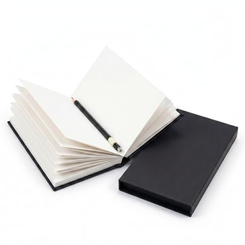 Havsvit 140 gsm Pocket Concertina skissbok med glidfodral 17,5 cm x 9 cm