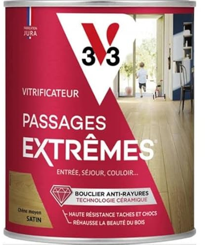 V33 Vitrificateur Passages Extrêmes, Chêne Moyen Satin, 5L