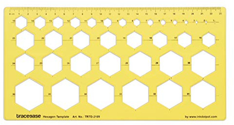 Traceease geometrisk utformning hexagon mall ritning schablon, design mall mätlinjal