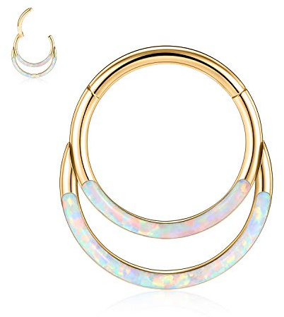 hengkaixuan 16G Nasenringe Septum Clicker 316L Chirurgisches Stahlsegment Helix Knorpel Conch Hoop Ohrringe Hoop Conch Hoop Daith Piercing Schmuck