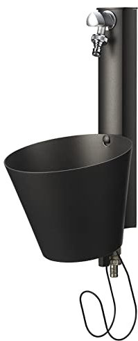 Fontana a Parete da Giardino con doppio Rubinetto Belfer 42/PRS Antracite