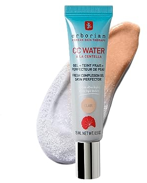 Erborian - CC Water with Centella Asiatica - Skin Perfecting Face Care with Hyaluronic Acid - Korean Skin Care Face Moisturizer - CC Water Clair 15 ml