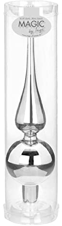 Christbaumspitze/Glasspitze / 25 cm/Silber glänzend