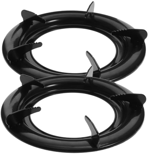 Luxshiny Estufa de Gas de Cocina Estufa de Gas: Anillo de Soporte de Wok 2 Unids Hierro Wok Rack Gas Burner Rack Milk Pot Holder para Hot Hot Cocina DE DE Gas Accesorios