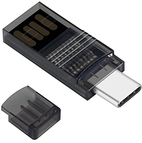 BORLTER CLAMP Micro SD/TF Kartenleser, USB C auf Micro SD Speicherkartenleser Adapter, 2-in-1 OTG Kartenlesegerät Kompatibel mit MacBook, Laptops, Android Handys (Transparent)