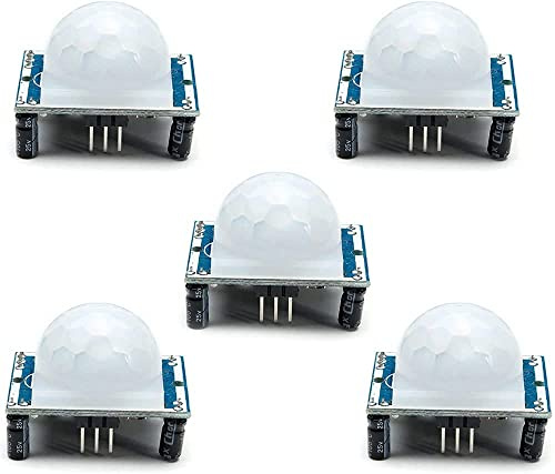 Fasizi Módulo de sensor humano 5pcs Módulo PIR infrarrojo piroeléctrico Módulos detector de movimiento