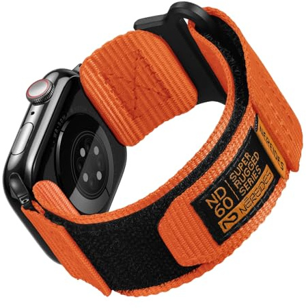 Nereides Compatible with Apple Watch Straps Series 11 10 9 8 7 6 5 4 3 2 1 SE SE2 SE3, Nylon Sport Replacement Band for iWatch Strap 42mm 41mm 40mm 38mm (Orange)