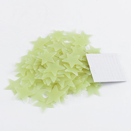 100 Stück 3D Leuchtsterne Kinderzimmer, Leuchtsterne Selbstklebend Kunststoff, Sternenhimmel Wandsticker für Wände und Decken Deko, Geschenke