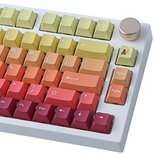 Tsungup PBT 129 Key ANSI&ISO UK Layout Cherry Profile Dye-Sublimated Keycaps for Gateron, Kailh, Cherry MX Switches