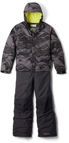Columbia Unisex Kids Buga Set, Snowsuit Ski Jacket and Pants Set, Black Tectonic, Size M