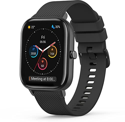 Amzpas Armband für Amazfit GTS 2 Mini/GTS 4 Mini/GTS 2 / GTS 3 / GTS 4, 20mm Strapazierfähiges Silikon Ersatzband Uhrenarmband für Amazfit Bip 3/Bip 3 Pro/Bip Lite/Bip U/Bip U Pro, Schwarz