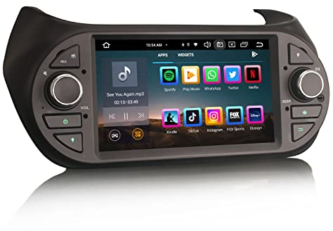 Erisin Android 13 8-Kern 4GB+64GB Autoradio GPS Navi für FIAT Fiorino Qubo Citroen Nemo Peugeot Bipper 7 Zoll Touchscreen Unterstützt Wireless CarPlay Android Auto Bluetooth 5.0 DAB+ Radio DSP WiFi