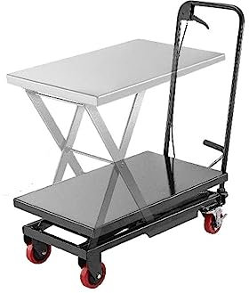 KOZWAY Carrello elevatore Idraulico a Forbice 500LBS Tavolo elevatore Manuale for impieghi gravosi Altezza Regolabile for la Consegna di Magazzini di fabbriche (Color : Blauw, Size : 1)