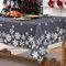 Yrendenge Weihnachts Tischdecke, Schneeflocke Grau Rechteckige Tischdecken Abwaschbar Outdoor Tischtuch Wasserdicht Winterurlaub Abendessen Home Dekor Tischwäsche, 130 x 220 cm
