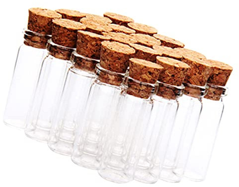 DECHOUS Piezas recipiente transparente con tapa frascos de boticario botella de vidrio con corcho botella de deseo de cristal sello de los deseos a la deriva De madera