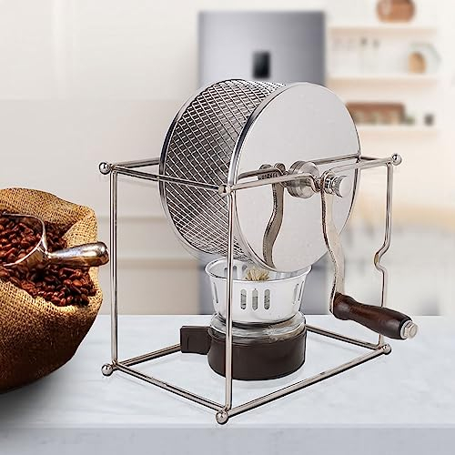 Mini Manual Coffee Beans Roasting Machine, Nut Coffee Bean Roaster, Food Grade Stainless Steel Rollers Type Roasting Machine For Home Use Coffee Baking