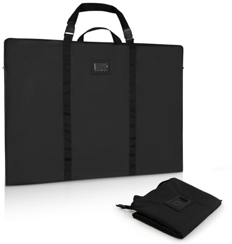 WISEPRO A1 Art Portfolio Case, Artwork Painting Folder Bag with Multi Handles, Slim Waterproof Carrying Storage Bag for Canvas Paintings, Mounted Art,Cardboard, Photography(24 x 36) (Black)