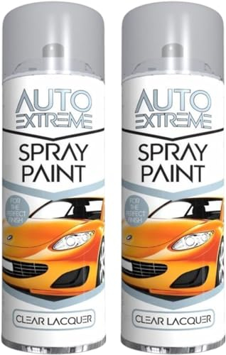 SDMAX All Purpose Clear Lacquer Spray Paint, Suitable for Wood, Metal, Plastic, and, Glass Surface, Fast Drying, Easy Application, Interior and Exterior Usage, 250ML (2 Pcs)