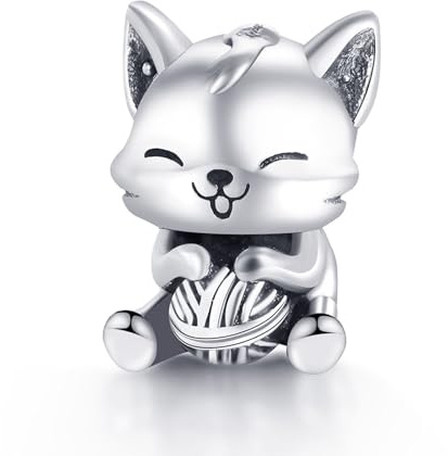 Famuan Pendentif pour Chat Charms pour les Femmes Pendentif en Argent Sterling pour Bracelets, Fête des Mères Saint-Valentin Anniversaire Noël Bijoux Cadeaux pour Maman Fille Amis