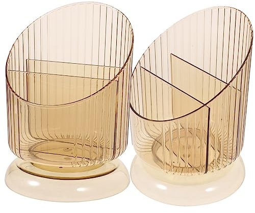 Tofficu 2stücke Kosmetik Pinselhalter Aus Pet-material Make-up Organizer Tabletop Organisation Box Schreibwaren Halter Mit Fächern Für Make-ups Stifte Und Augenbrauenstifte