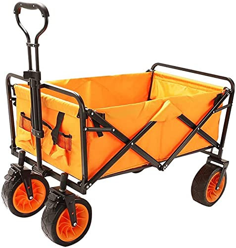 Chariot de jardin pliable portable avec 4 roues pour utilisation dans le jardin