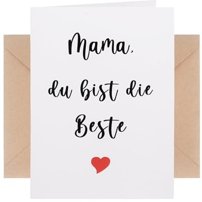 Qaziuy Muttertag Karte, Mama du bist die Beste Grußkarten mit Umschlag Frohe Muttertagskarten Mama Karte zum Geburtstag Muttertagsgeschenke Karte