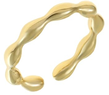 Made by Nami Boho Ring Gold aus chirurgischem Edelstahl Damenring Gold Größenverstellbar Geschenk Damen Schmuck Wasserfester Schmuck