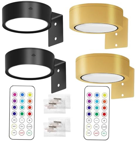 Wusideday 2 Piezas Luz Cuadros Sin Cable Con Mando, Luces De Imágenes Para Pared, LED Magnético Recargable Luces De Marco Imagen Inalámbrica Arte Con Control Remoto, Luz Pintura LED Magnética