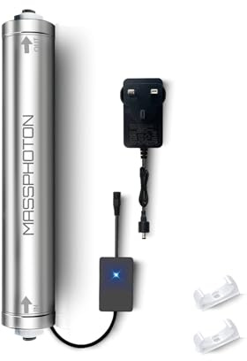 MASSPHOTON UV Water Filter - LED UV Water Purifier for Under Sink, Reduce up to 99.999% Bacteria, Maintenance-Free for Reverse Osmosis System with Instant Flow Sensor, Mercury-Free, 1GPM