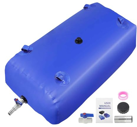 A ABSOPRO 400 L/105.7 gal Water Storage Bladder Large Capacity Foldable | Portable Water Tank, Urgency Water Bladder, Soft Water Bag, RV Camping, Garden Watering Field Irrigation 1000D