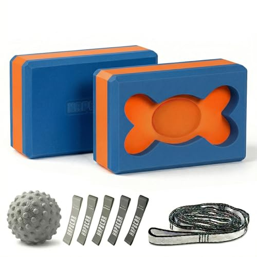 HAPBEAR 2 Bloques de yoga 22,8 x 15 x 7,6cm, Espuma EVA de Alta Densidad con Superficie Texturizada Antideslizante, Ideal para Estiramientos profundos y Ligera