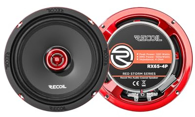 RECOIL RX65-4P Haut-parleurs Coaxiaux Voiture 16,5cm Haute Fidélité | Pavillon Intégré, 200W Max, 100W RMS, 90dB, 4 Ohms,Bobine 38,5mm – Paire