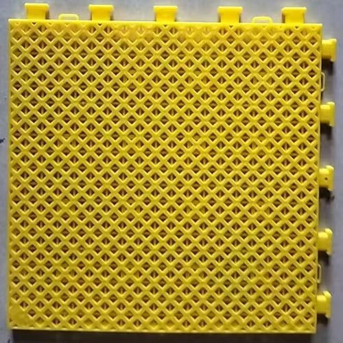 Tapis De Drainage, Dalle De Sol Modulaire en PP, Plaque for La Décoration De Clôture De Balcon, Protection Anti-Chute Et Antivol, pour Terrasse Piscine Garage Et Chenil(Yellow,20 PCS)
