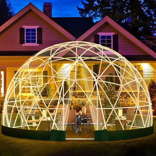 Garden Dome Iglu-Zelt, klare Outdoor-Kuppel mit TPU-Folie und ABS-Verbindungen, 3,6 m Durchmesser für 5-7 Personen, ideal für Camping, Partys, Gewächshäuser und Sternenbeobachtung