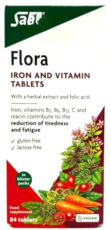 Tabletas multivitamínicas, hierro y vitaminas B2, B6, B12 y C, 84 unidades