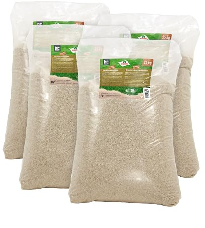 VERDURMAX 4 x 25 kg Rasensand 0,3–1,5 mm – Quarzsand Feuergetrocknet mit ca. 97% Quarz – Für Rasenpflege, Drainage & Bodenverbesserung