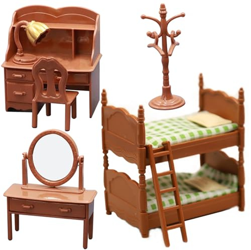 CAKEEYUM Ensemble de Meubles de Maison poupée pour Enfants, Simulation Miniature, Meubles Chambre à Coucher, Accessoires Jeu pour garçons et Filles