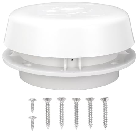 Mushroom Vent for Campervan, RV Roof Vent Cap RV Mushroom Ventilation Cap ABS Oxidation Resistant with Mesh Screen for Campervan Yacht Motorhome