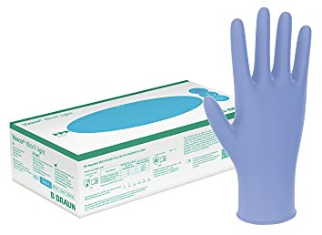 B. Braun Vasco® Nitril light Untersuchungshandschuhe - S / Blau | Packung (100 Stück) - B00P7VX34W