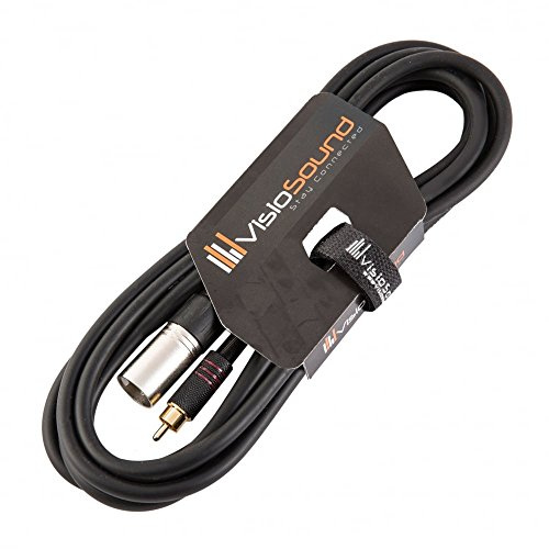 Male XLR to Single RCA Gold Phono Plug Lead Audio Signal Patch Cable (3m) | Noiseless OFC Audio Signal Cable for Stage & Studio